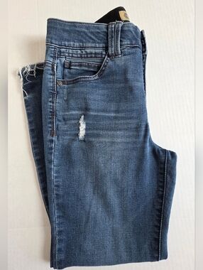 Democracy Jeans Straight Leg Ab Technology Stretch Distressed Size 6